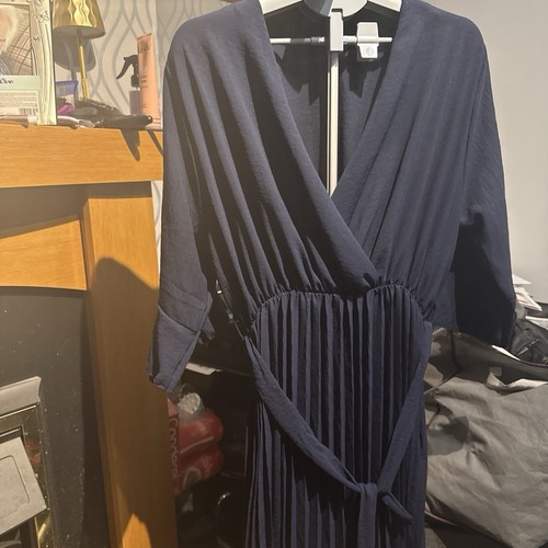 Navy wrap midi - wrap,