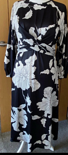 Primark black white floral - black,