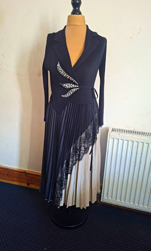Women black white wrap - black/white,