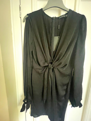 Prettylittlething black satin - black,