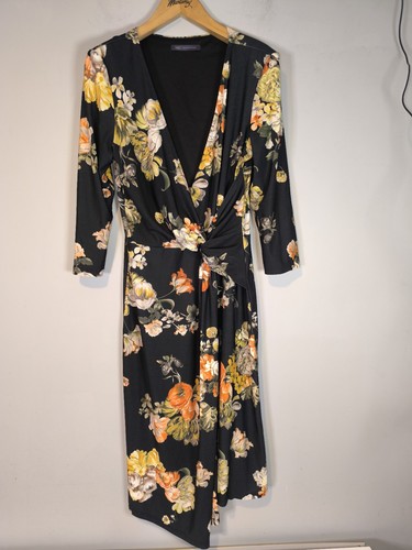 Black floral twist front - black,
