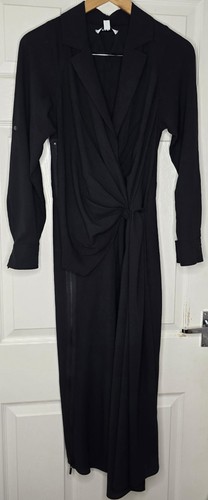 Reiss black whitney wrap front - whitney,