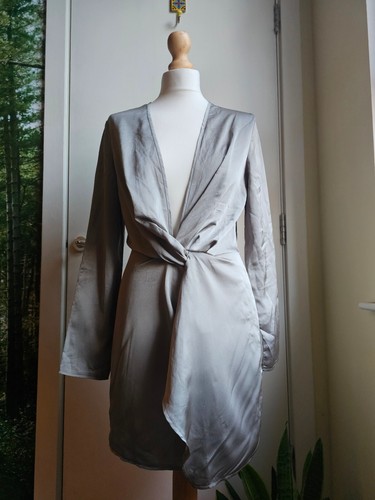 Missguided silver grey satin - grey,